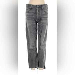 AGOLDE high-rise frayed ankle jeans faded black sz 28